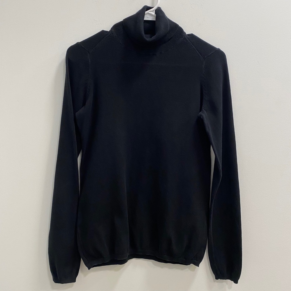 Gap Sweater Womens S Black Turtleneck Pullover Long Sleeve Combed Cotton Knit